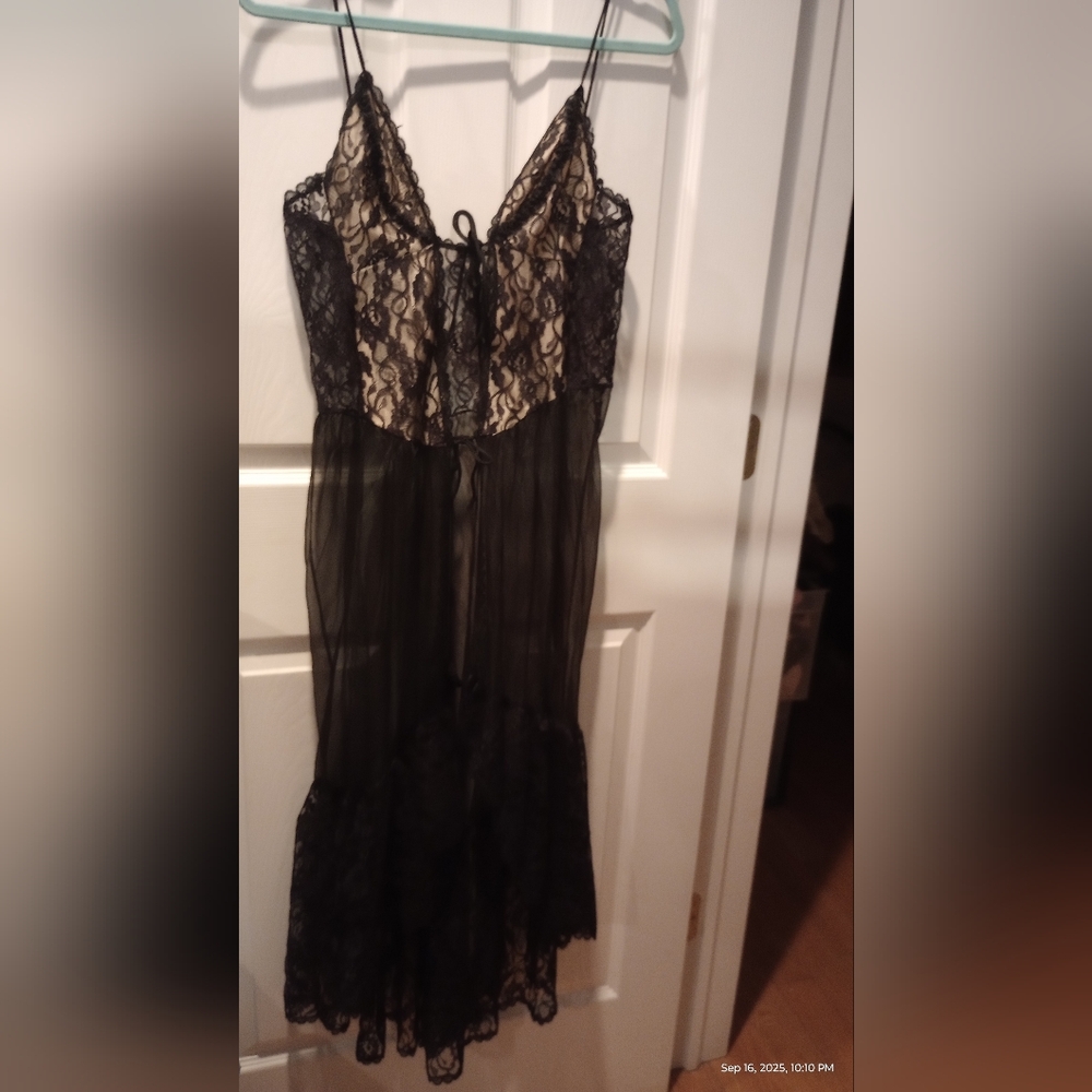 Sheer lace nightgown